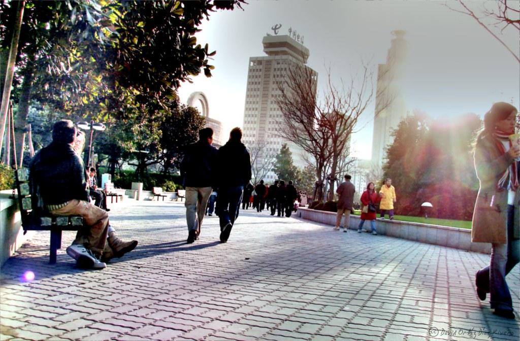 Persona caminando al aire libre por un sendero soleado