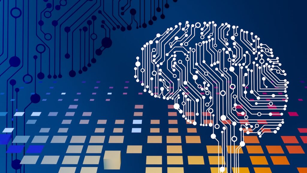 Agentes de inteligencia artificial representados con un cerebro digital