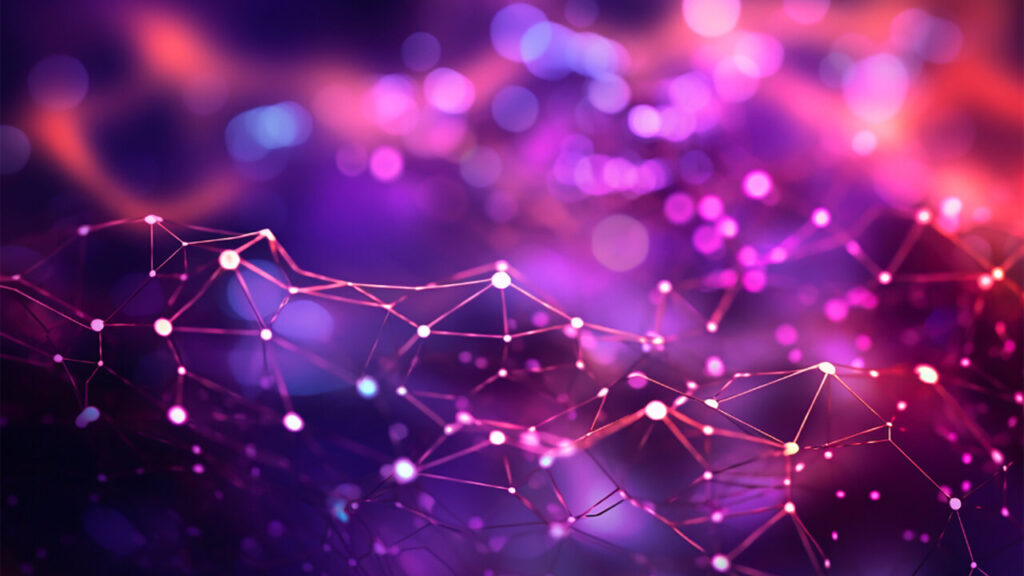 Red de nodos y datos de inteligencia artificial