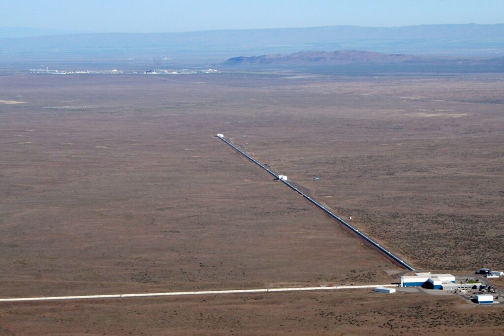 Vista aerea del observatorio LIGO en Hanford, Washington