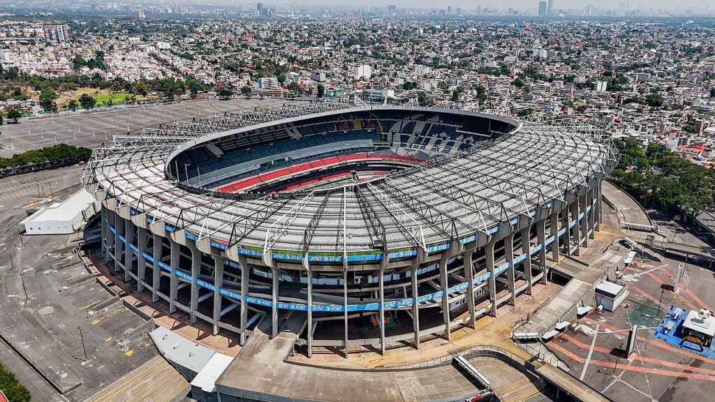 Vista aérea del Estadio Azteca, sede del México vs Inglaterra del Mundial 2026