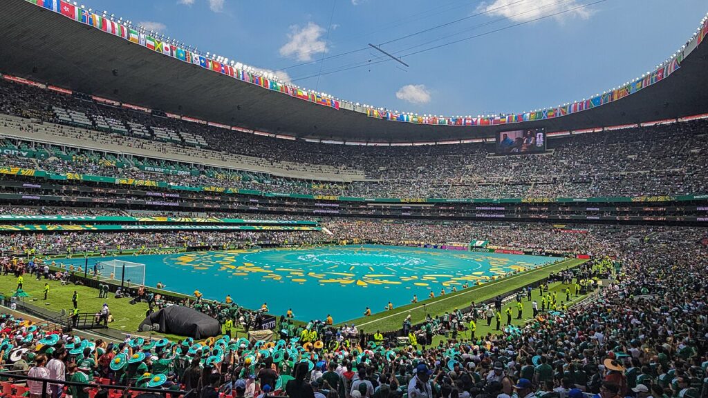 El campo del Estadio Ciudad de México durante la ceremonia inaugural del Mundial 2026