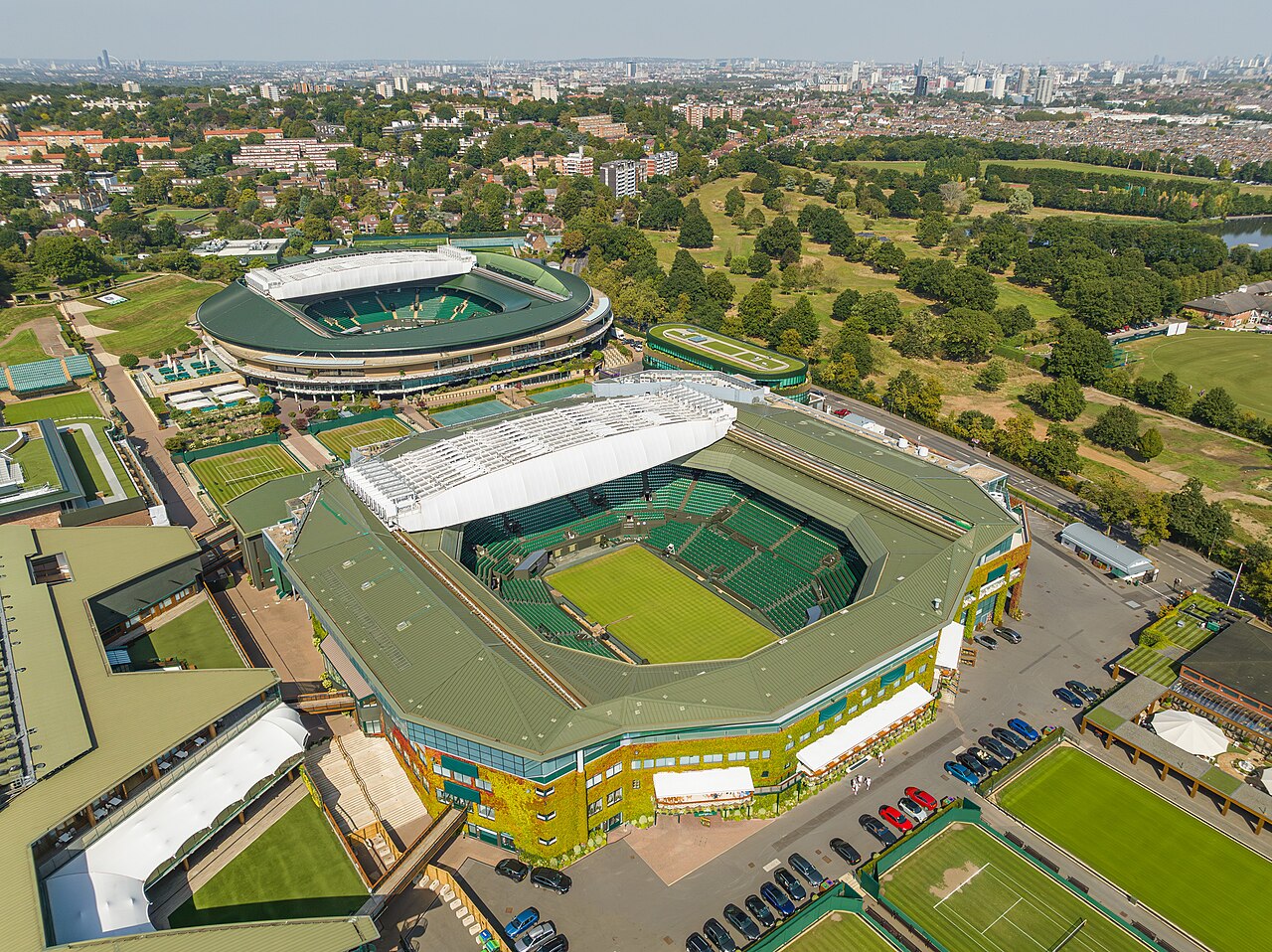 Vista de la Cancha Central del All England Club, sede de Wimbledon