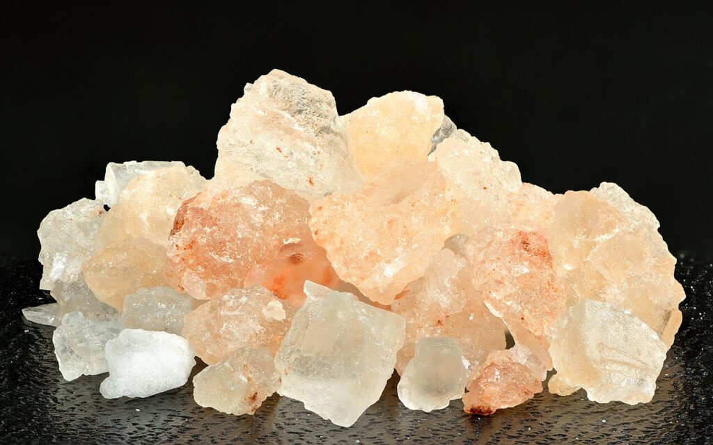 Cristales de sal en primer plano