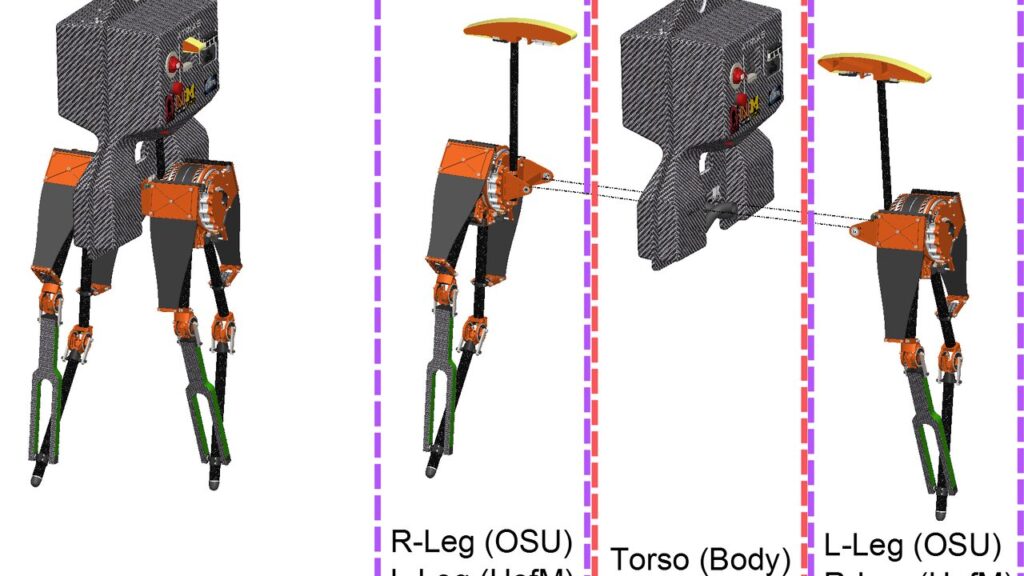 El robot humanoide Digit, de Agility Robotics, mide 1.75 metros y trabaja de pie.